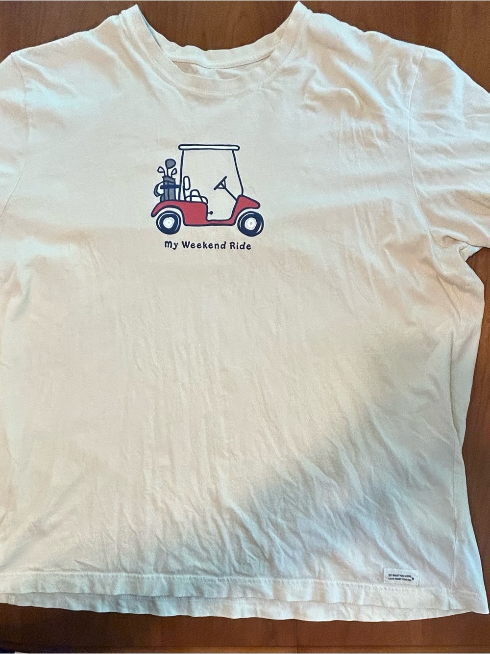Life Is Good Men’s XL crusher Tee - My Weekend Ride golf cart Graphic T-Shirt